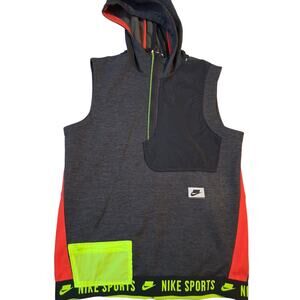 Nike Sport Clash Block Logo Men’s Small Dri-Fit ½ Zip Activewear Gym Hooded Vest